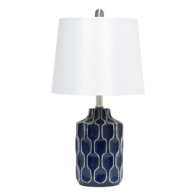 Elegant Designs Blue and White Patterned Table Lamp