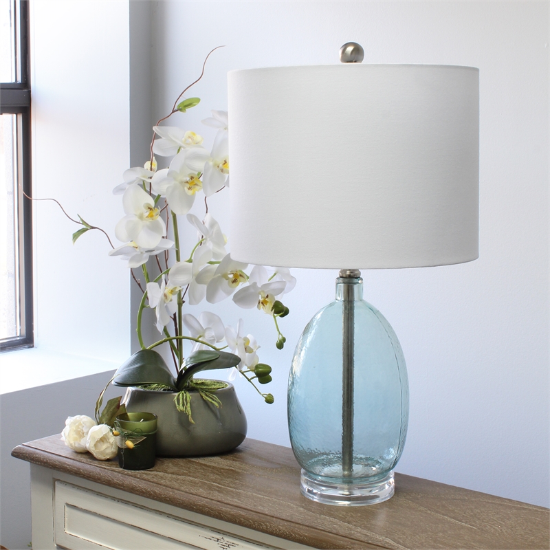 Elegant Designs Ellipse Transparent Table Lamp Clear Blue