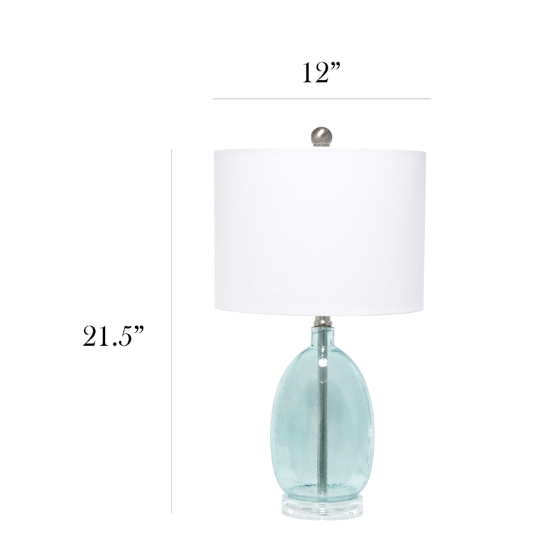 Elegant Designs Ellipse Transparent Table Lamp Clear Blue