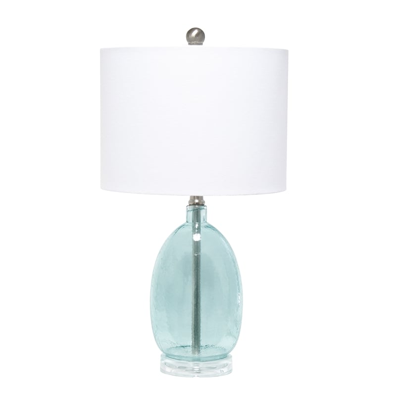 Elegant Designs Ellipse Transparent Table Lamp Clear Blue