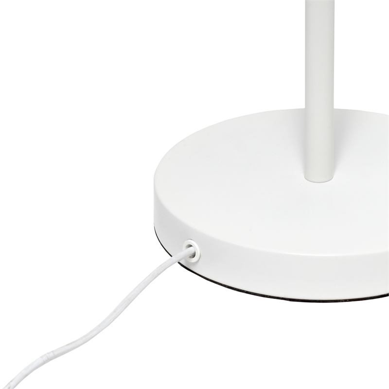 Elegant Designs Hanging Lightbulb Metal Table Lamp White