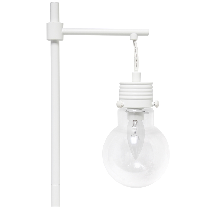 Elegant Designs Hanging Lightbulb Metal Table Lamp White