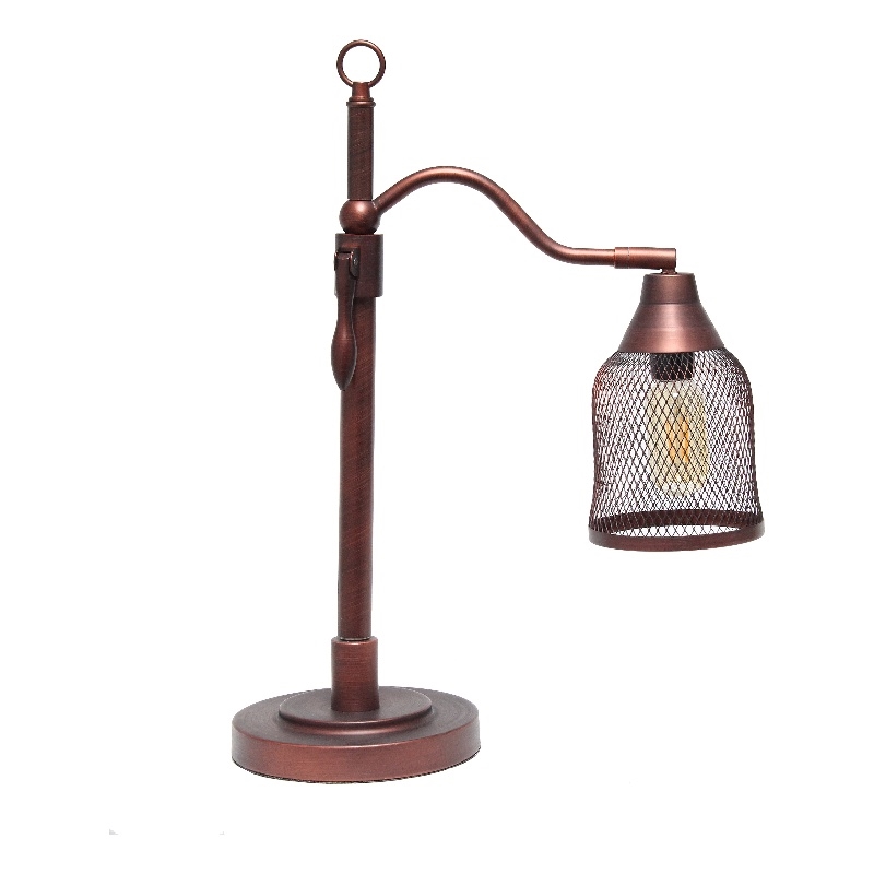 Elegant Designs Adjustable Table Lamp with Metal Netted Shade