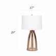 Elegant Designs Vintage Farmhouse Wood and Netted 2 Light Table Lamp Old Wood