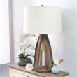 Elegant Designs Vintage Farmhouse Wood and Netted 2 Light Table Lamp Old Wood