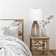 Elegant Designs Vintage Farmhouse Wood and Netted 2 Light Table Lamp Old Wood