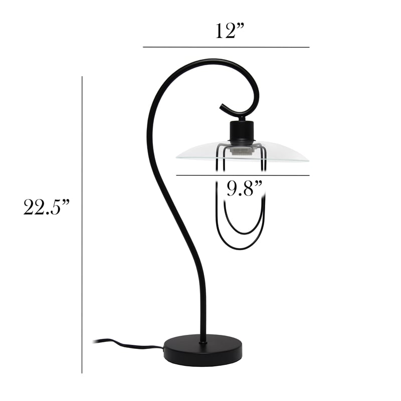 Simple Designs Modern Metal Table Lamp Black