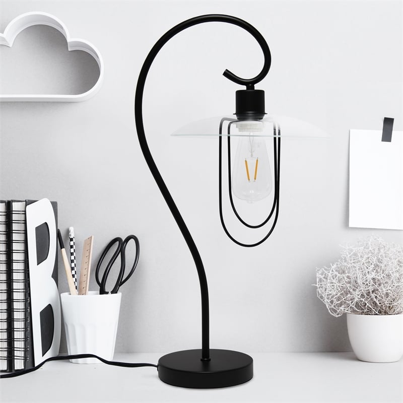 Simple Designs Modern Metal Table Lamp Black