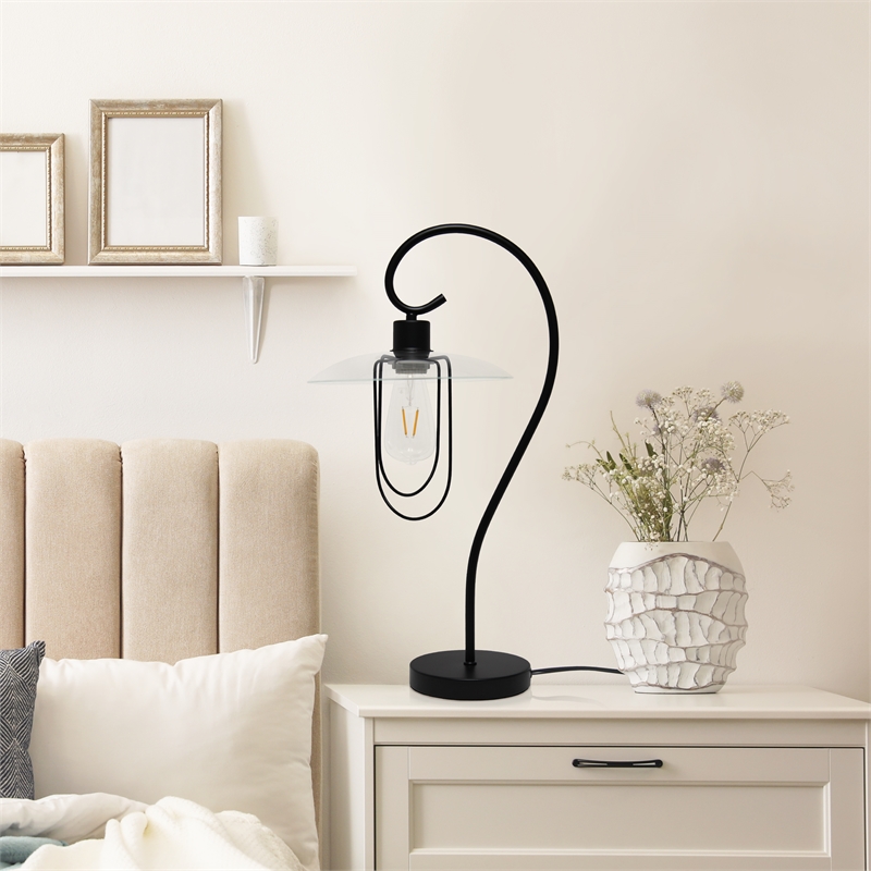 Simple Designs Modern Metal Table Lamp Black