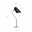 Elegant Designs Antique Brass and Marble Base Arched Desk Lamp