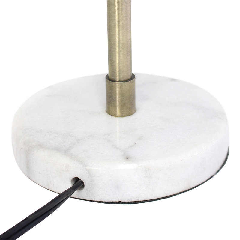 Elegant Designs Antique Brass and Marble Base Arched Desk Lamp