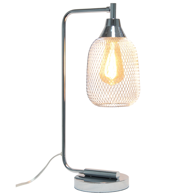 Elegant Designs Mesh Wire Desk Lamp Chrome