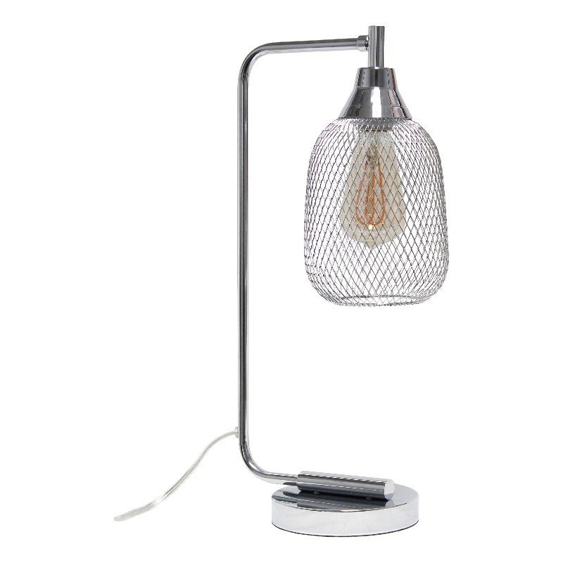 Elegant Designs Mesh Wire Desk Lamp Chrome