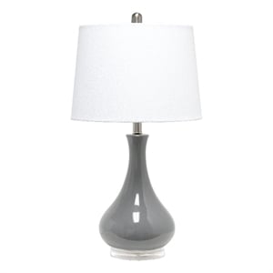 elegant designs ceramic tear drop shaped table lamp gray