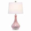 Elegant Designs Ceramic Tear Drop Shaped Table Lamp Rose Pink