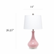 Elegant Designs Ceramic Tear Drop Shaped Table Lamp Rose Pink