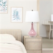 Elegant Designs Ceramic Tear Drop Shaped Table Lamp Rose Pink