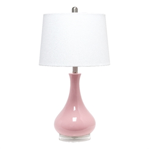 elegant designs ceramic tear drop shaped table lamp rose pink