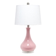 Elegant Designs Ceramic Tear Drop Shaped Table Lamp Rose Pink