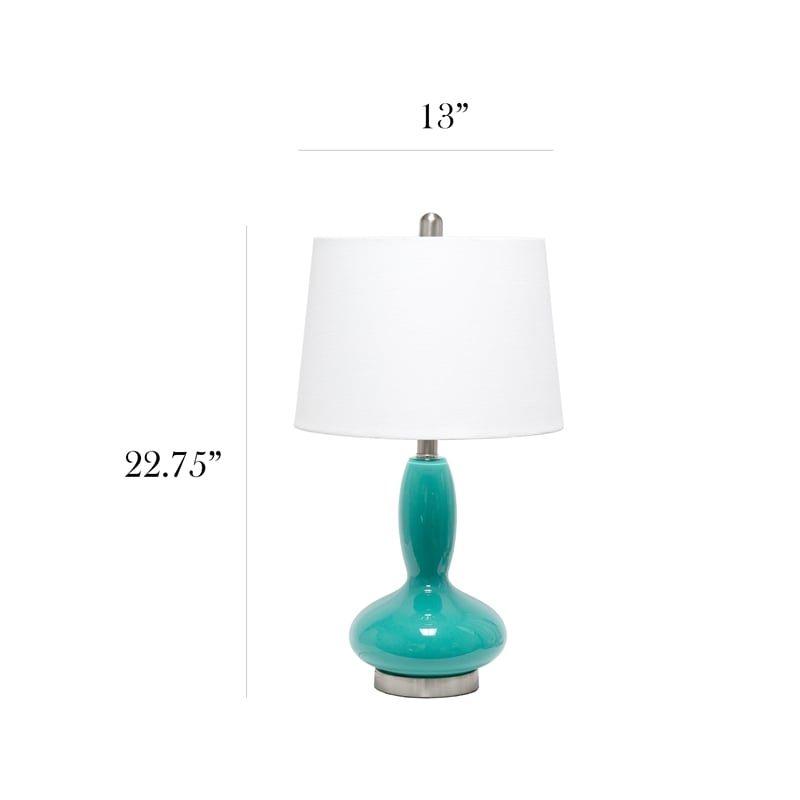 Elegant Designs Contemporary Curved Glass Table Lamp Teal