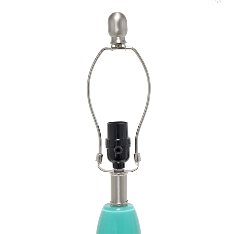 Elegant Designs Contemporary Curved Glass Table Lamp Teal