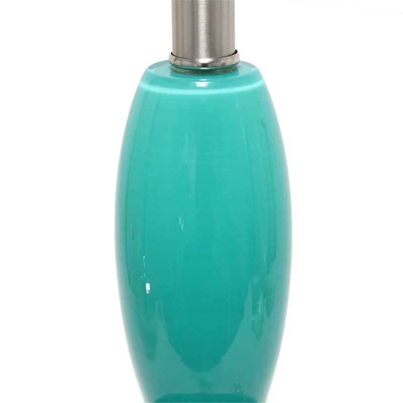 Elegant Designs Contemporary Curved Glass Table Lamp Teal