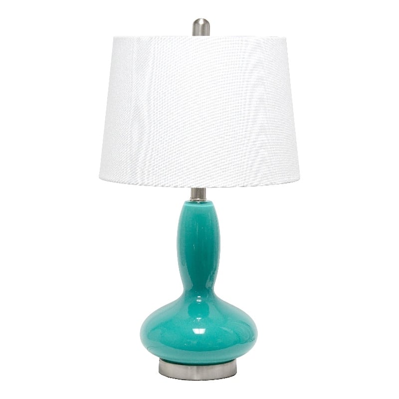 Elegant Designs Contemporary Curved Glass Table Lamp Teal