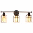 Elegant Designs 3 Light Cage Vanity Light Matte Black