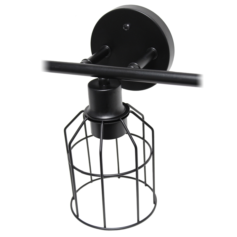 Elegant Designs 3 Light Cage Vanity Light Matte Black