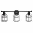 Elegant Designs 3 Light Cage Vanity Light Matte Black