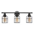 Elegant Designs 3 Light Cage Vanity Light Matte Black