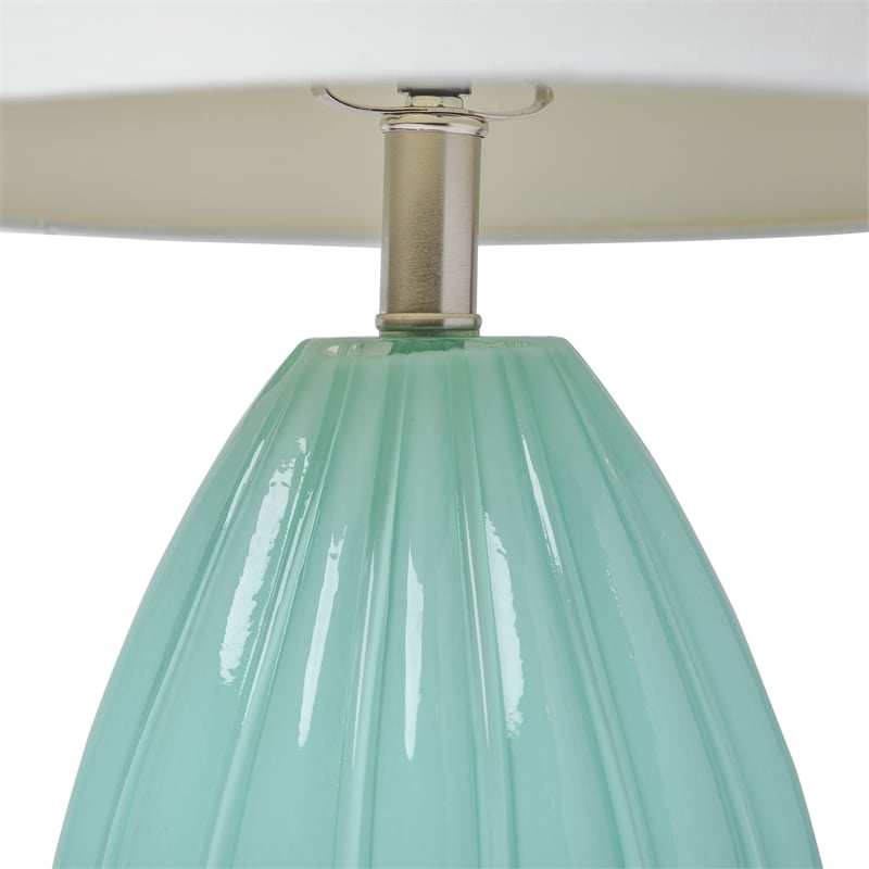 Elegant Designs Creased Table Lamp with Fabric Shade Seafoam