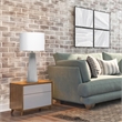 Elegant Designs Concrete Table Lamp with Fabric Shade