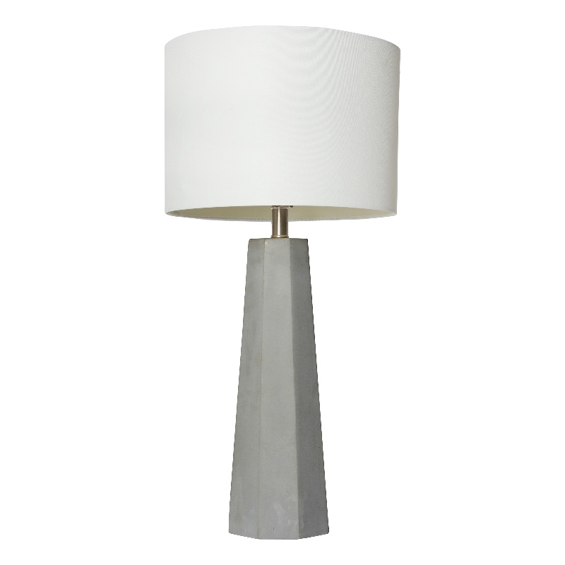 Elegant Designs Concrete Table Lamp with Fabric Shade