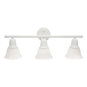 26.5&quot 3Lt Metal and Frosted White Glass Shades Vanity Fixture White