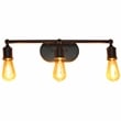 Elegant Designs 3 Light Edison Exposed Bulb Vanity Light Matte Black