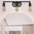 Elegant Designs 3 Light Edison Exposed Bulb Vanity Light Matte Black