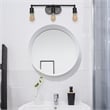 Elegant Designs 3 Light Edison Exposed Bulb Vanity Light Matte Black