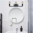 Elegant Designs 3 Light Edison Exposed Bulb Vanity Light Matte Black
