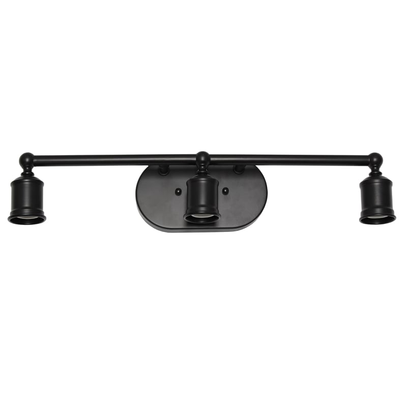 Elegant Designs 3 Light Edison Exposed Bulb Vanity Light Matte Black