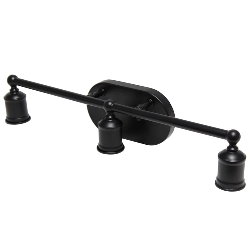 Elegant Designs 3 Light Edison Exposed Bulb Vanity Light Matte Black