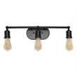 Elegant Designs 3 Light Edison Exposed Bulb Vanity Light Matte Black