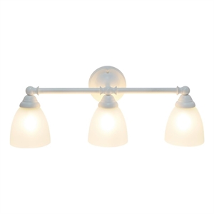 All the Rages Essentix 3-Light Metal & Glass Vanity Fixture in White