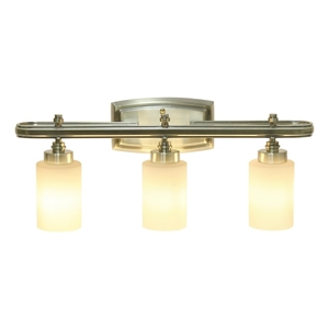 All the Rages Essentix 3-Light Glass & Metal Vanity Fixture in Antique Brass