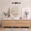 All the Rages Essentix 3-Light Metal Vanity Fixture with Opaque Shade in Black