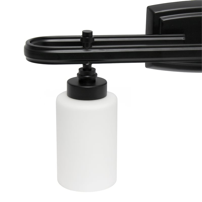 All the Rages Essentix 3-Light Metal Vanity Fixture with Opaque Shade in Black