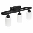 All the Rages Essentix 3-Light Metal Vanity Fixture with Opaque Shade in Black