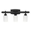 All the Rages Essentix 3-Light Metal Vanity Fixture with Opaque Shade in Black