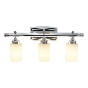 All the Rages Essentix 3-Light Metal Vanity Fixture with Opaque Shade in Chrome