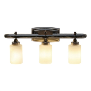 All the Rages Essentix 3-Light Glass & Metal Vanity Fixture in Oil Rubbed Bronze